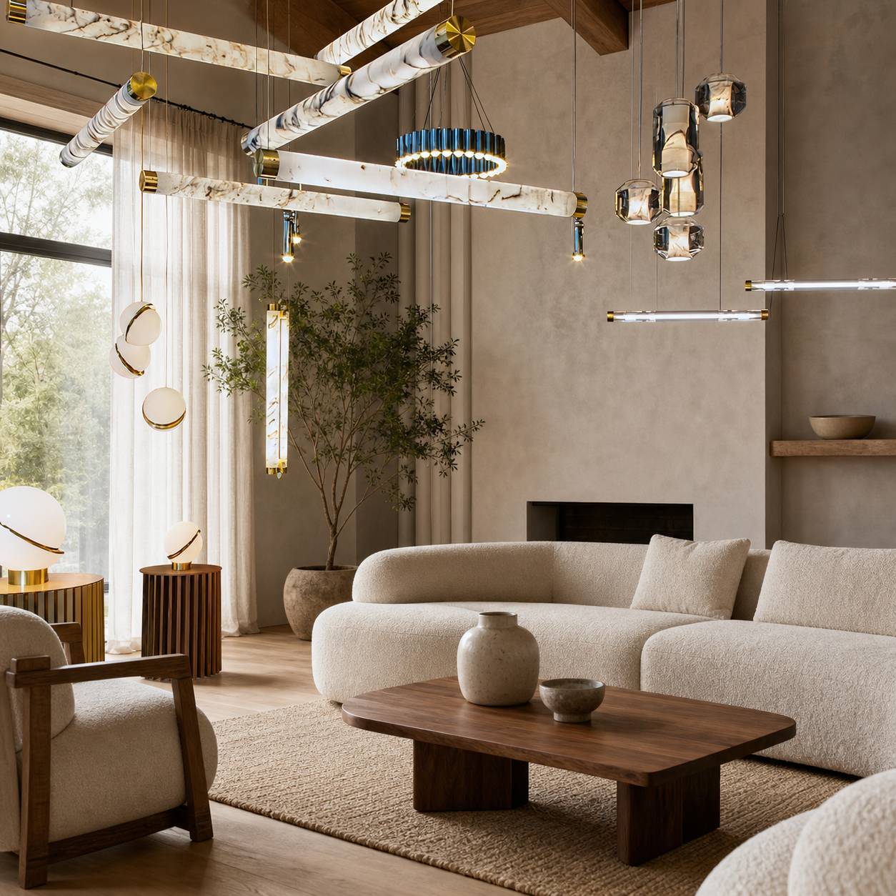 Glass Alabaster Pendant Lamp