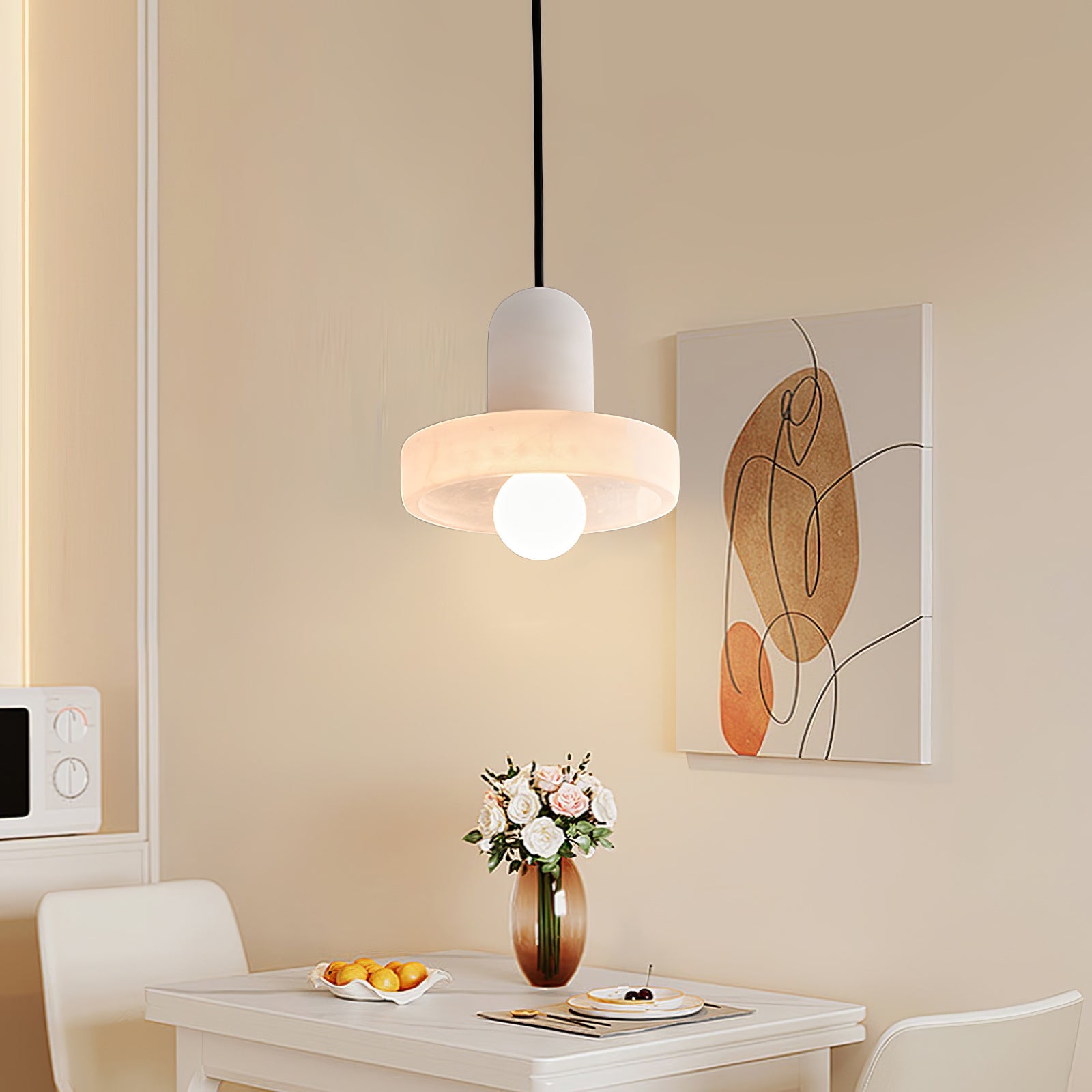 Elegant Creative White Alabaster Pendant Light