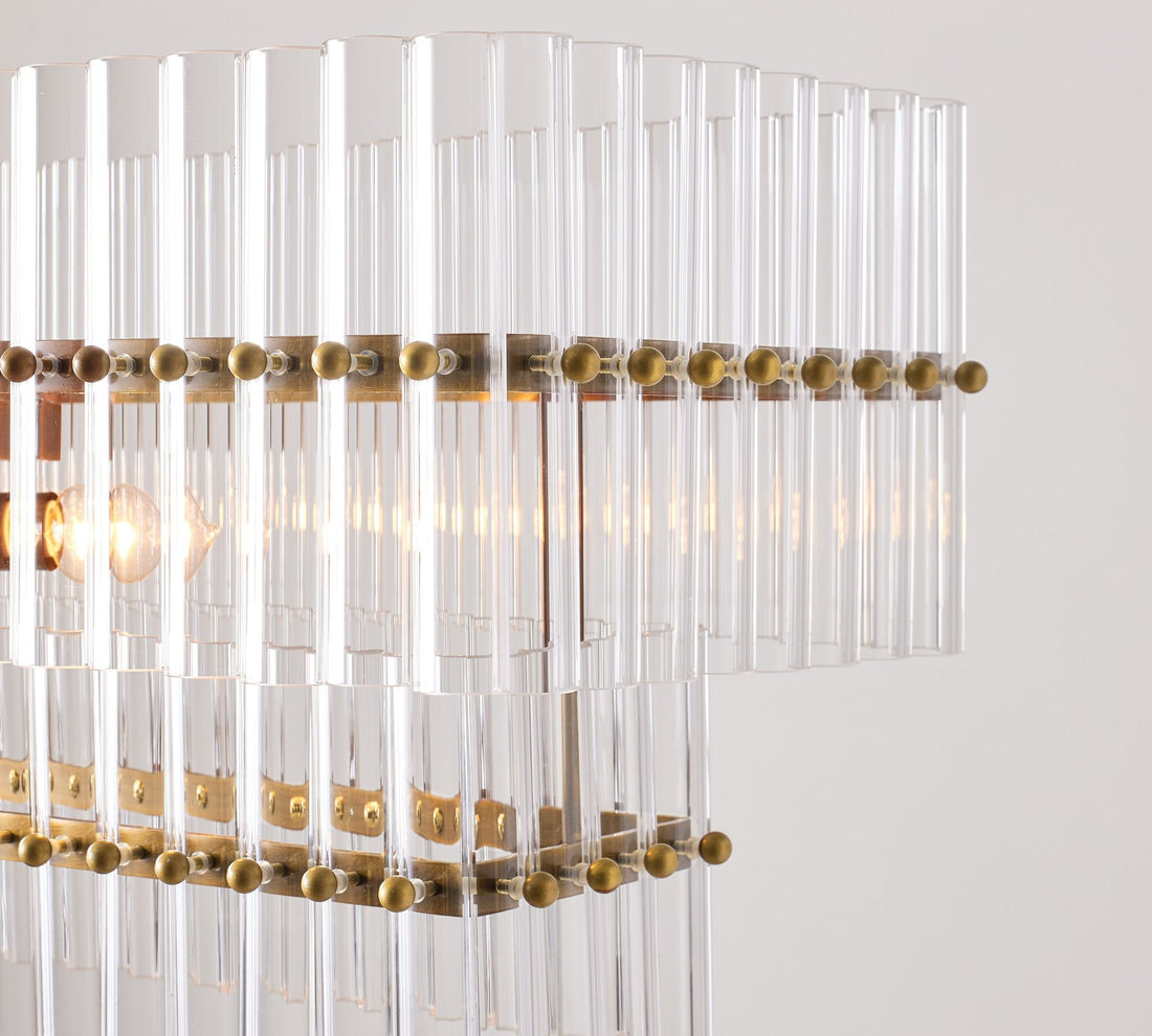 Lumora Crystal Pendant Light – Elegant Tumbled Brass & Cut Glass