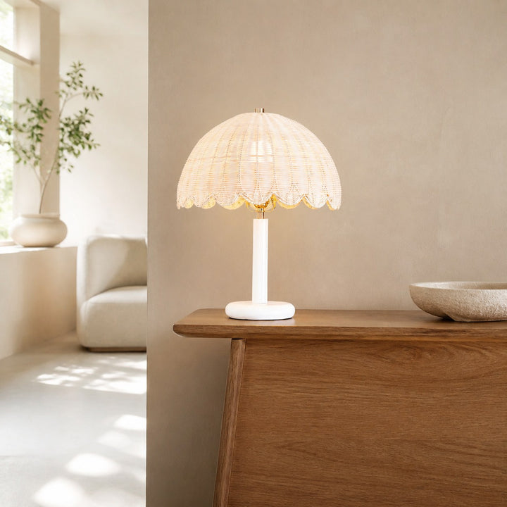 Olvara Rattan Bubble Table Lamp for Kids – Cozy Table Lighting in Boho Style