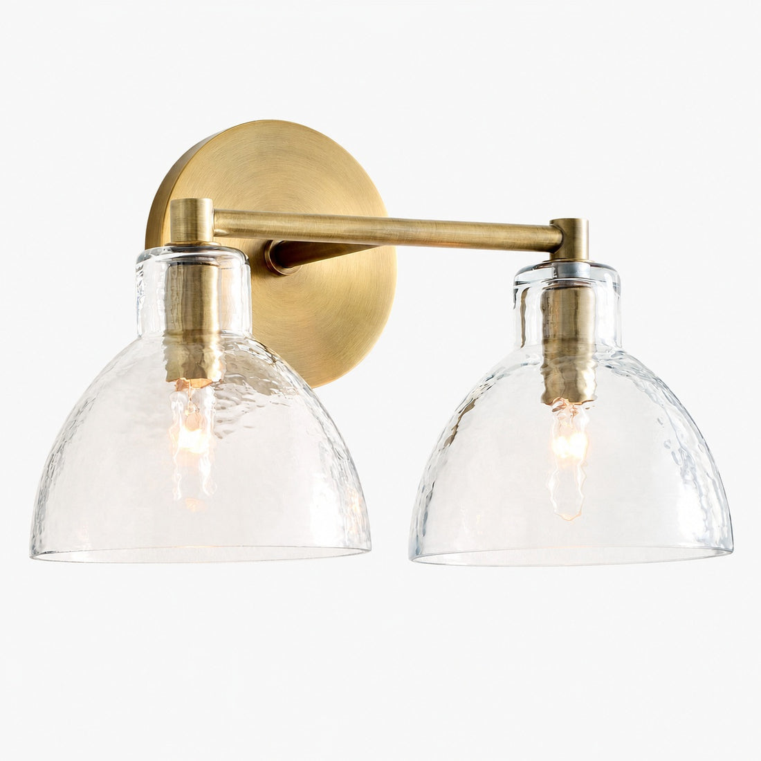 Glavira Recycled Glass Double Sconce - Indoor Brass Wall Lighting