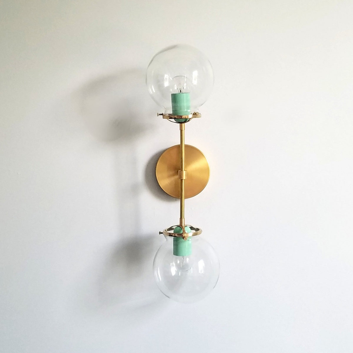 Color Pop Design Double Wall Light Fixture With Modern Metal Finish