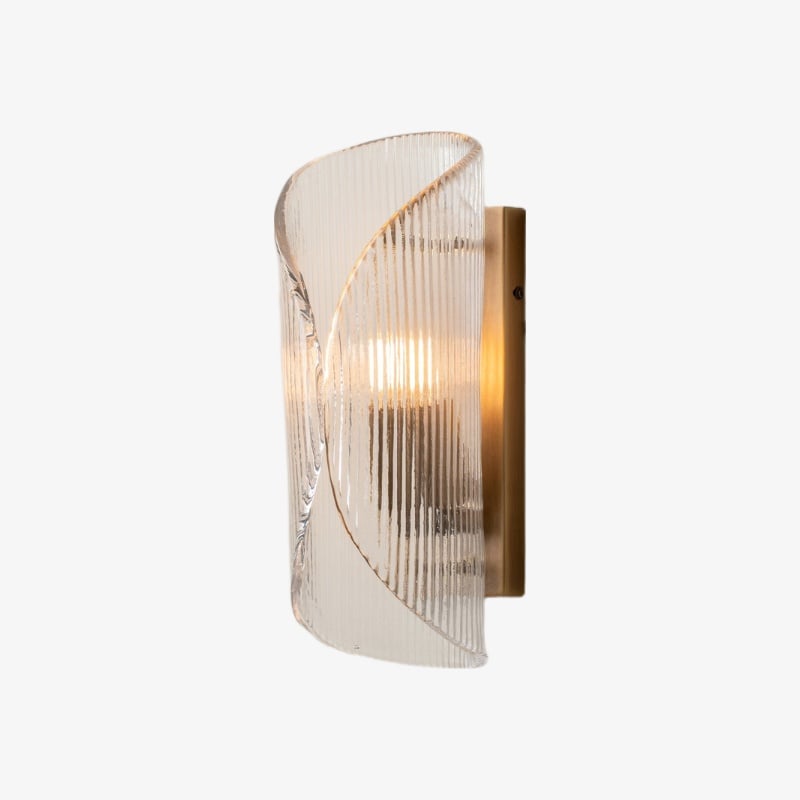 Velora Cylinder Glass Wall Light – Refined Brass Wall Sconce for Entryway or Bedside