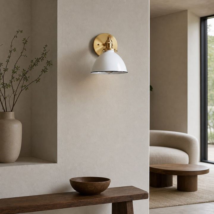 Conique Metal Wall Sconce - White Metal Shade - Industrial Modern Lighting