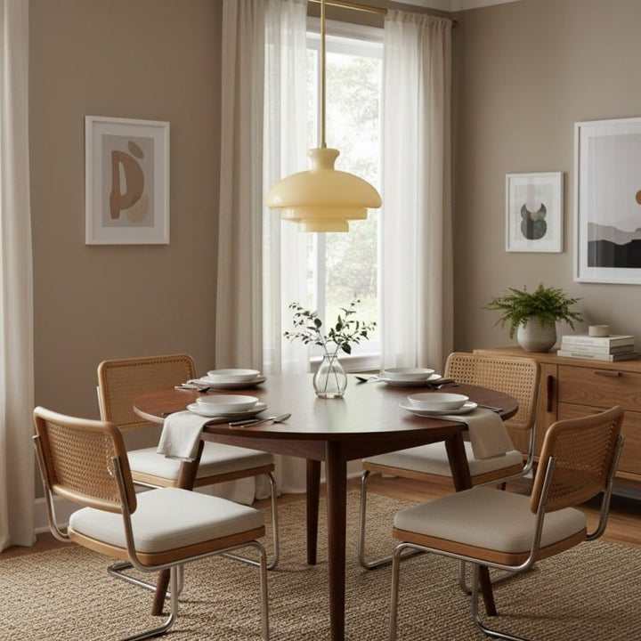 HaloVita Decorative Pendant Lamp - Minimalist Metal and Glass Pendant for Living Areas