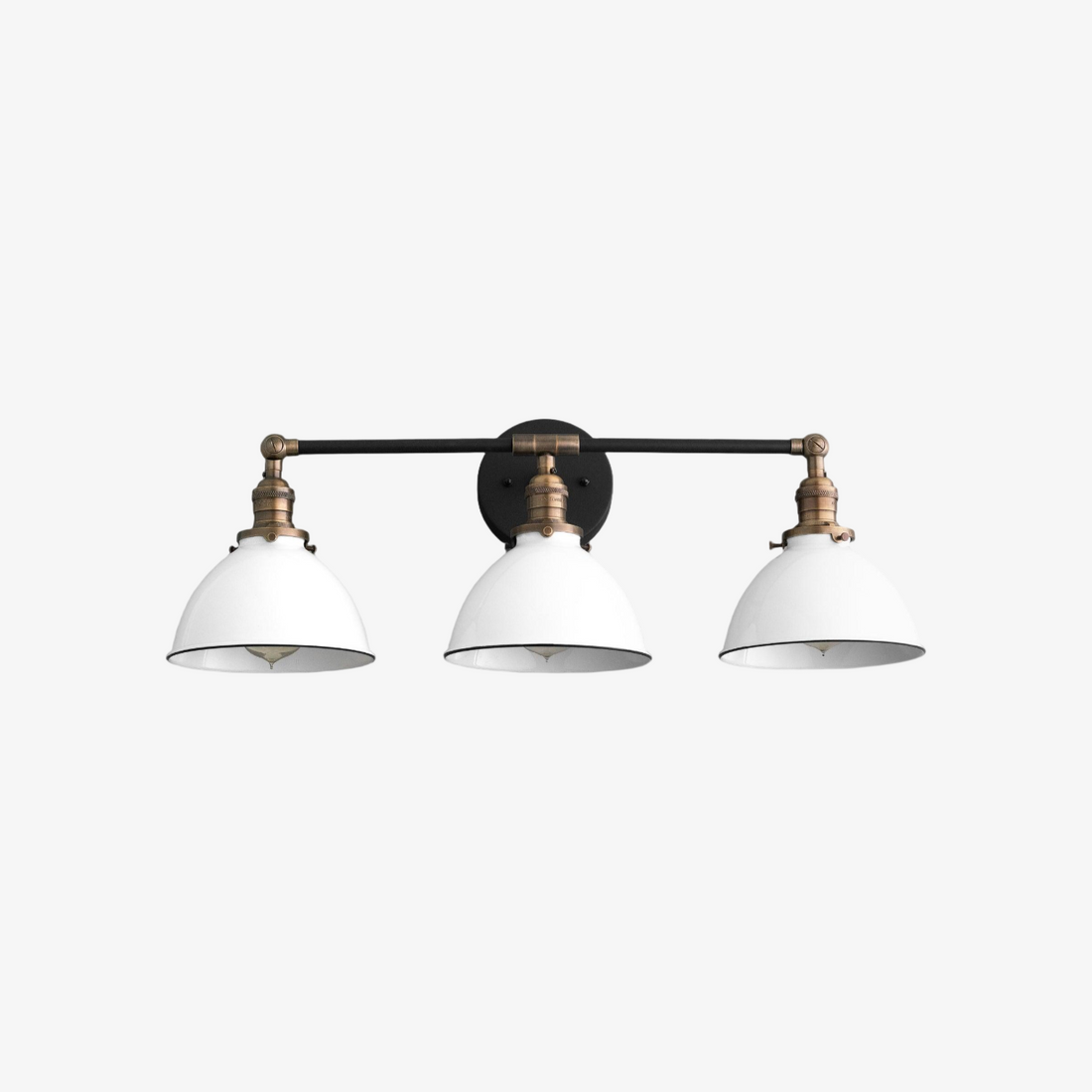 Conique Metal Dual Head Wall Fixture with Classic Shades – Industrial Vanity Lamp