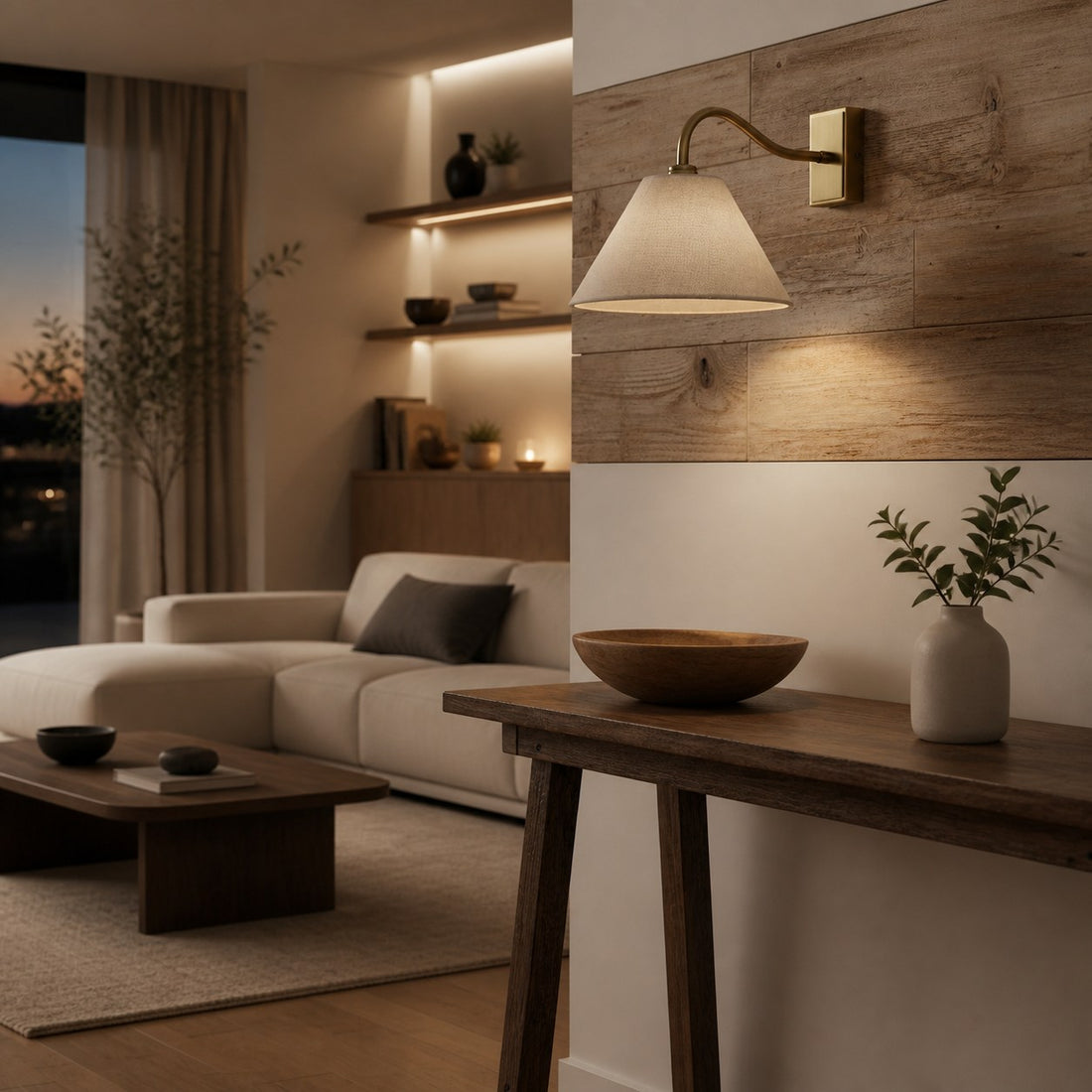 Lumweve Wall Light - Pleated Look Shade Refined Sconce for Corridor and Study
