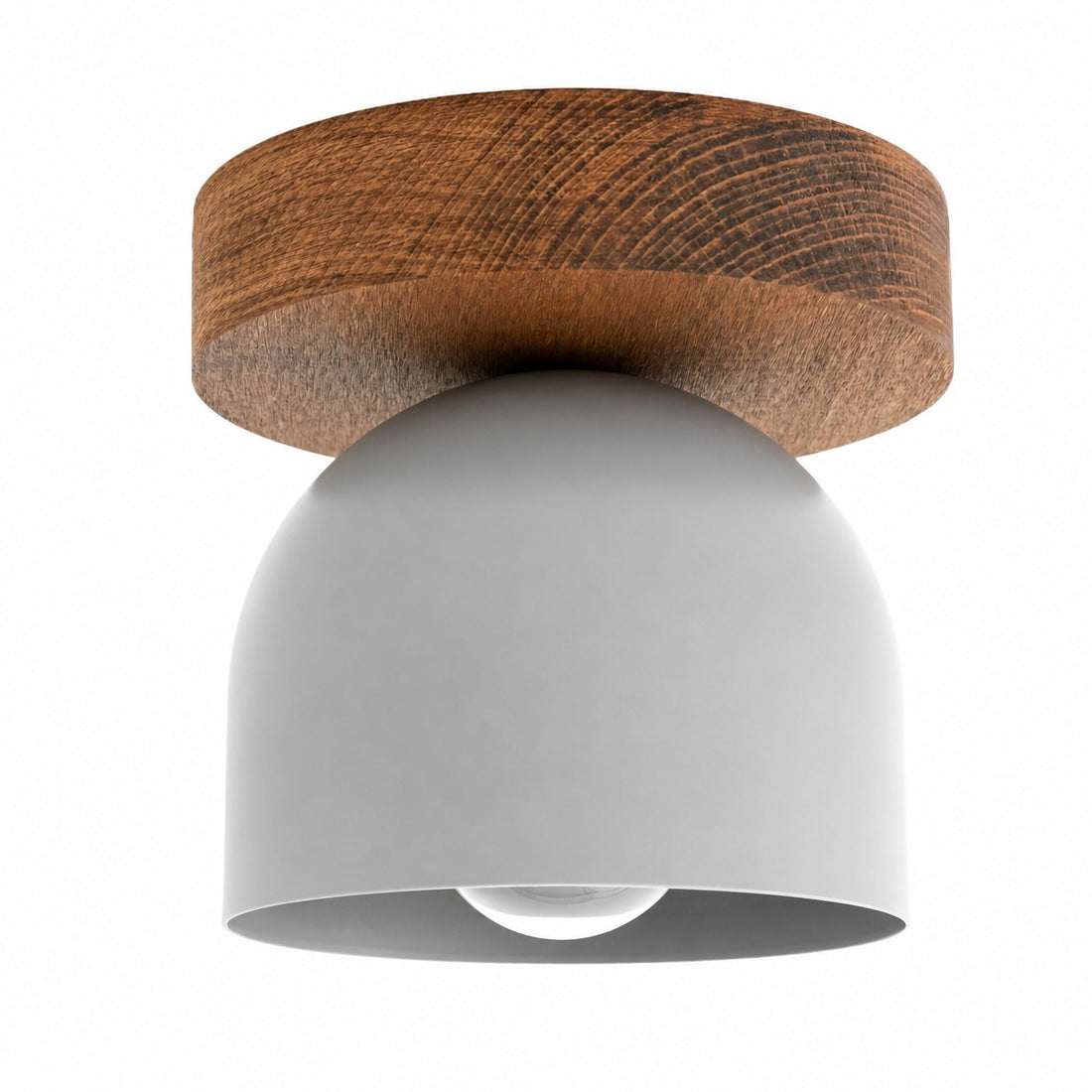 Metio Dome Modern Rustic Ceiling Light - Wooden and Metal Fusion
