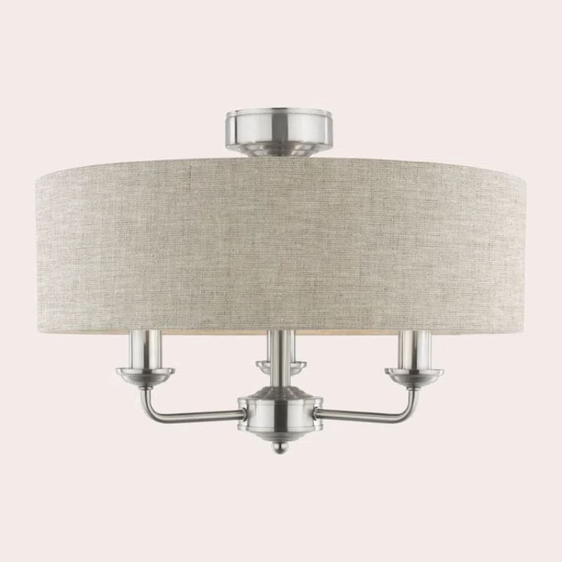 Matt Antique Brass 3 - Light Drum Light- Semi Flush Ceiling Light