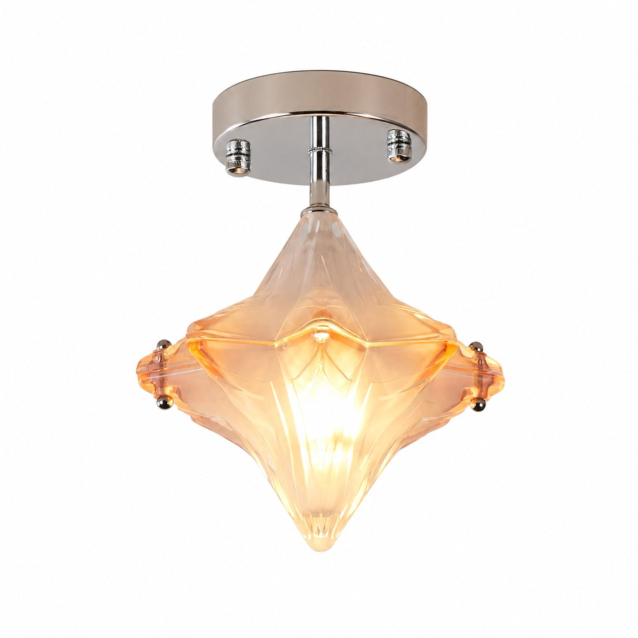 Art Deco Star Ceiling Lamp – Frosted Glass Fixture for Hallway & Entryway – Astris Ceres