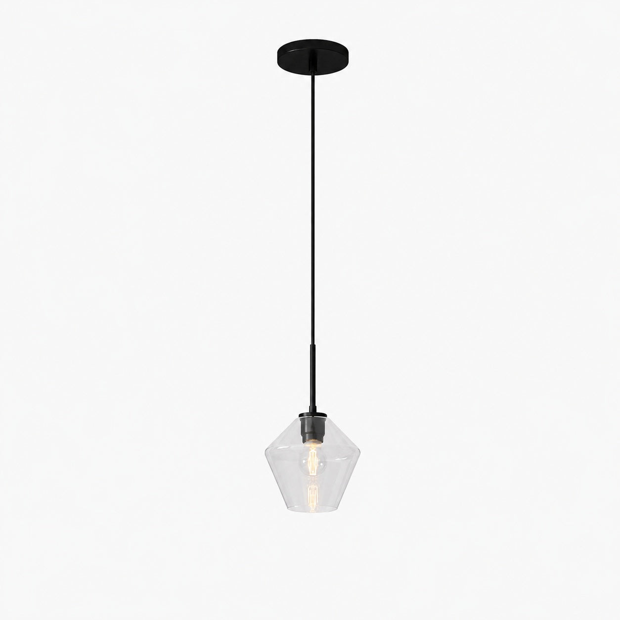 Merin Transparent Glass Sculpture Geometric Chandelier