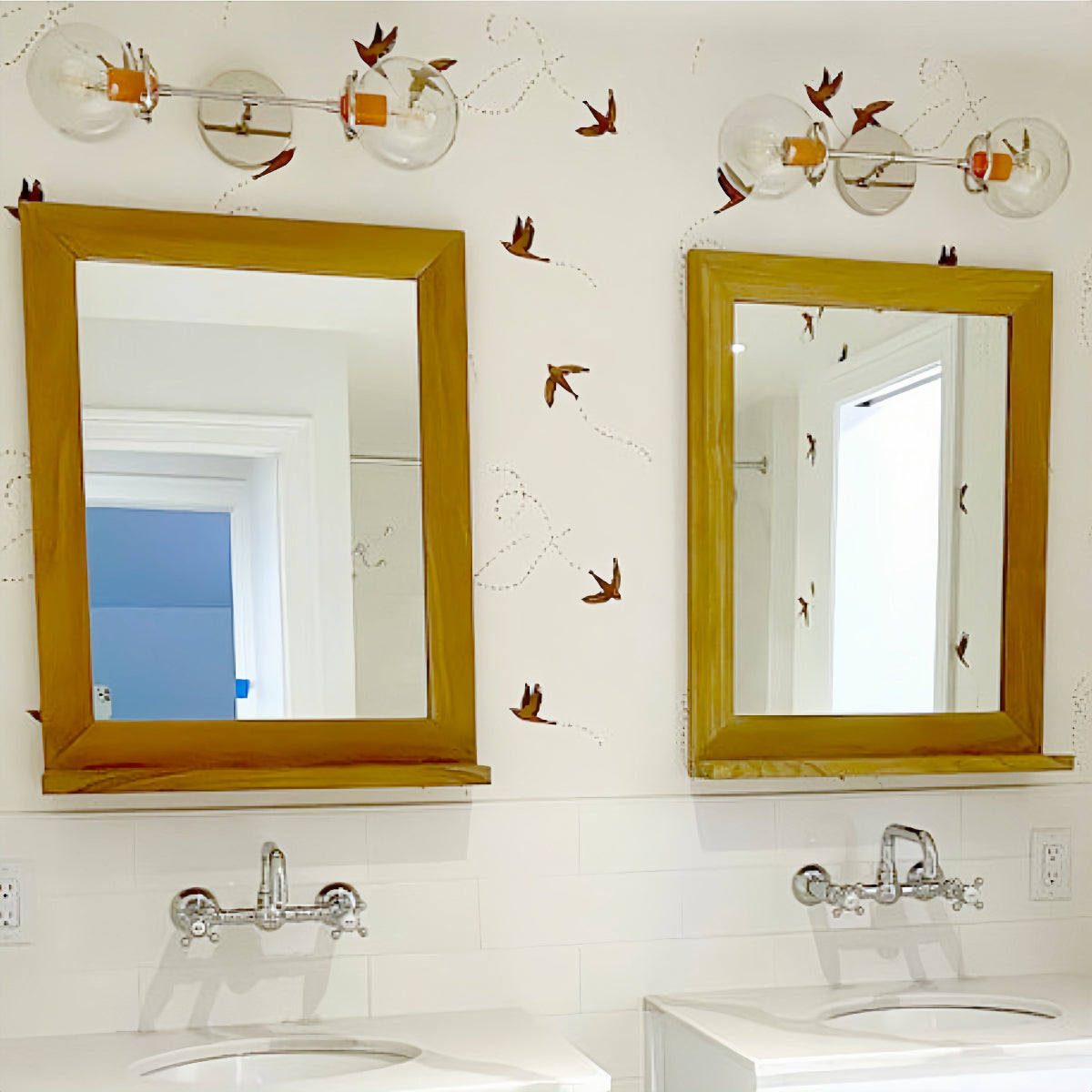 Color Pop Design Double Wall Light Fixture With Modern Metal Finish