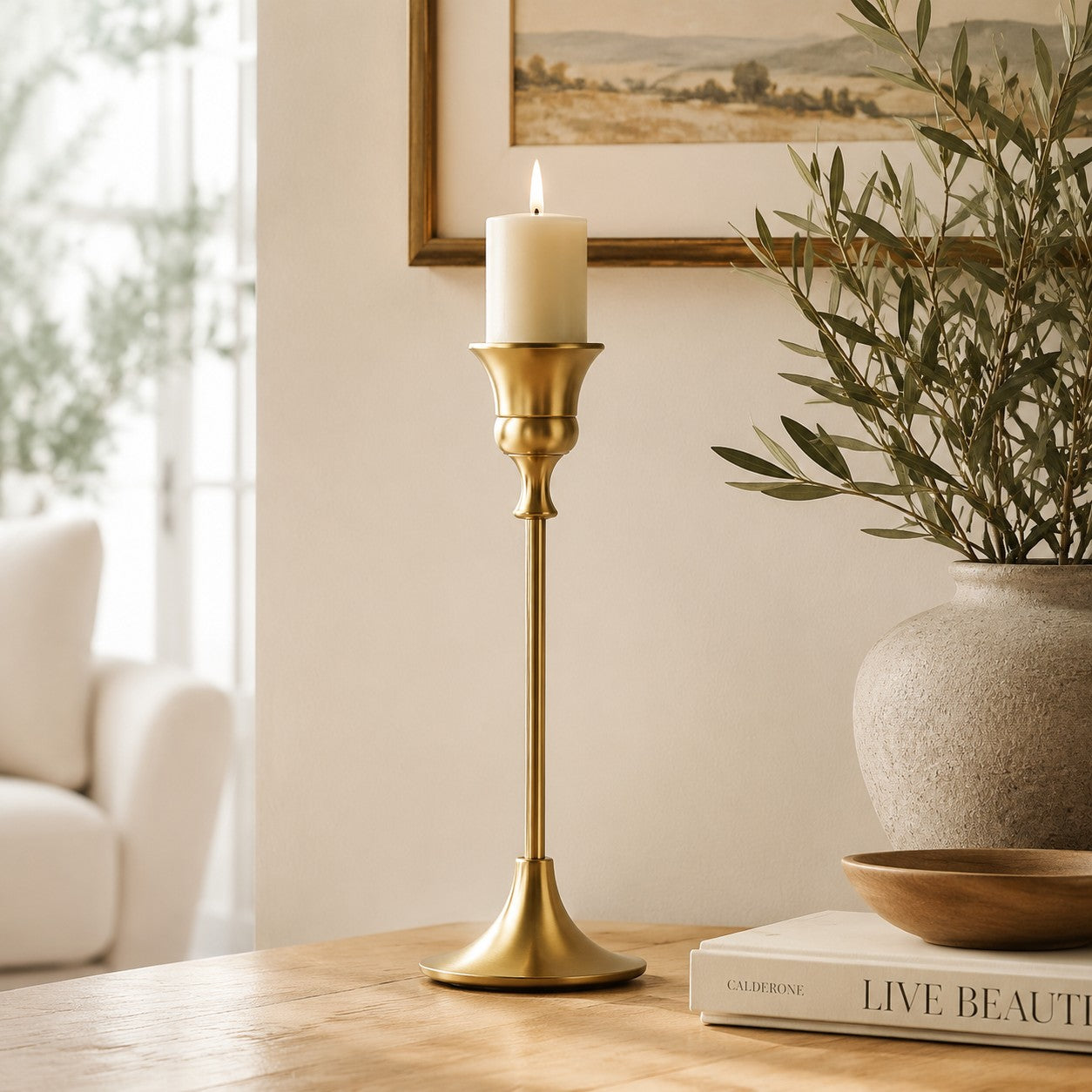 Vintage Brass Single Taper Candle Holder