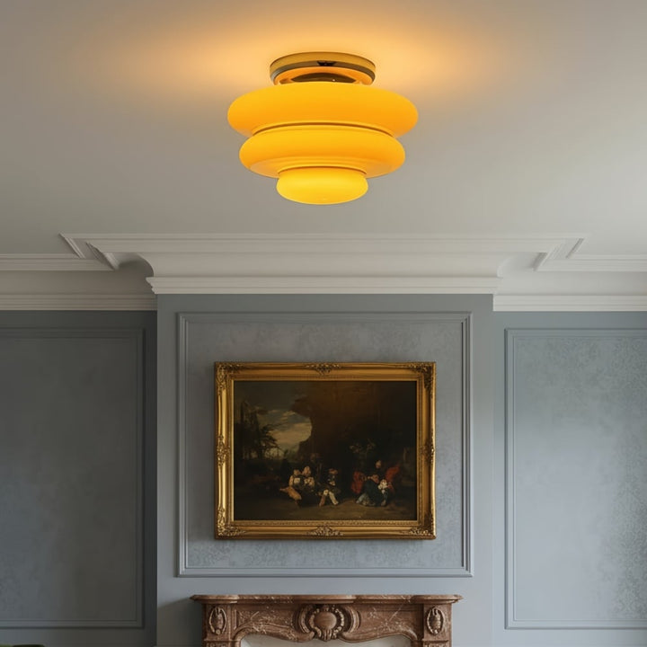 Cirren Layered Ceiling Light - Artistic Circular Silhouette Ceiling Fixture for Dining Area
