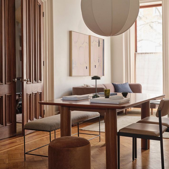 Alvian Pendant Light - Linen Shade with Adjustable Height for Cozy Dining