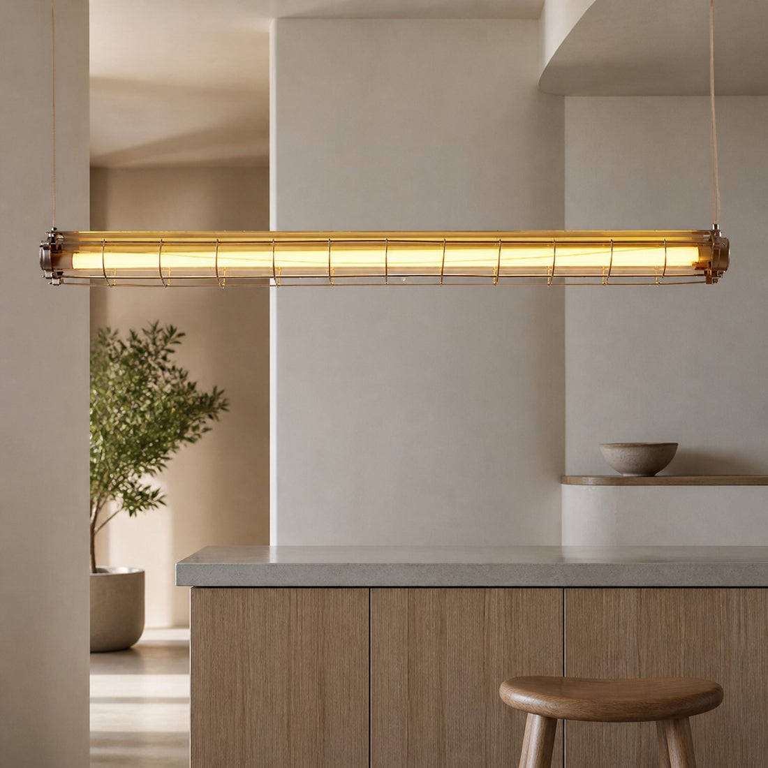 Modern Acrylic Linear LED Chandelier in Black or Silver