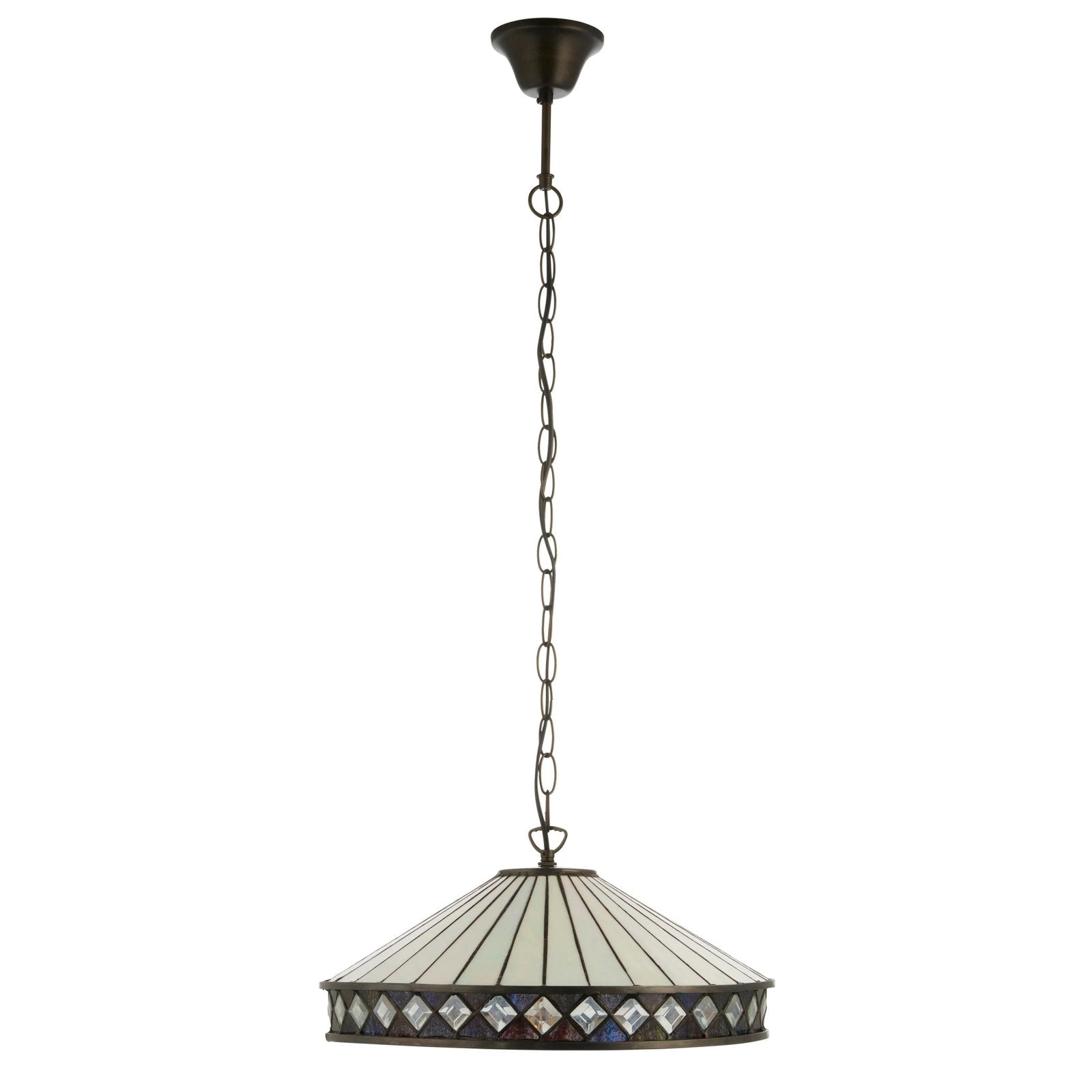 TF Fargo Pendant Light - Tiffany Style Lighting with an Art Deco Shade and Adjustable Chain