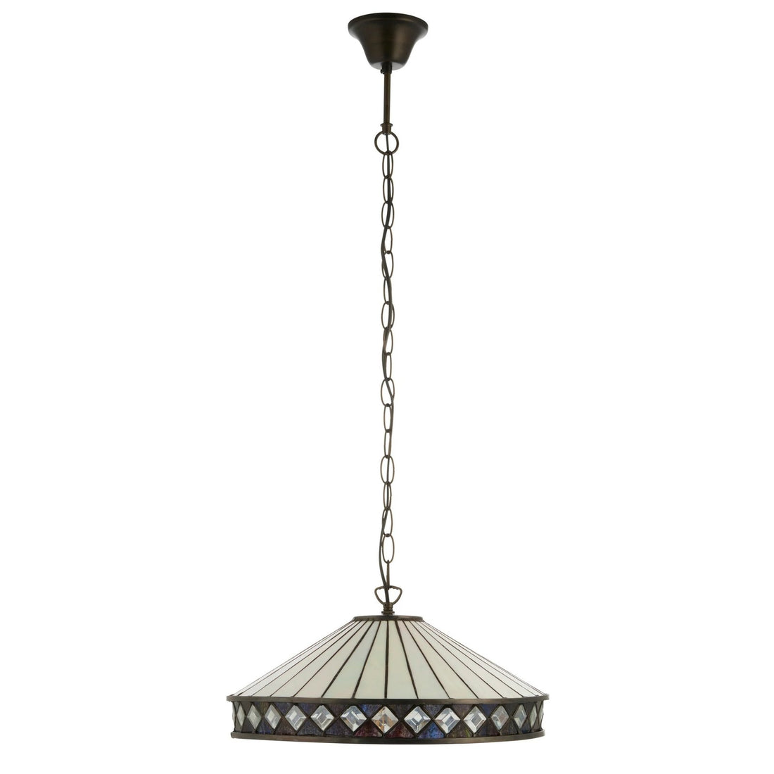 TF Fargo Pendant Light - Tiffany Style Lighting with an Art Deco Shade and Adjustable Chain