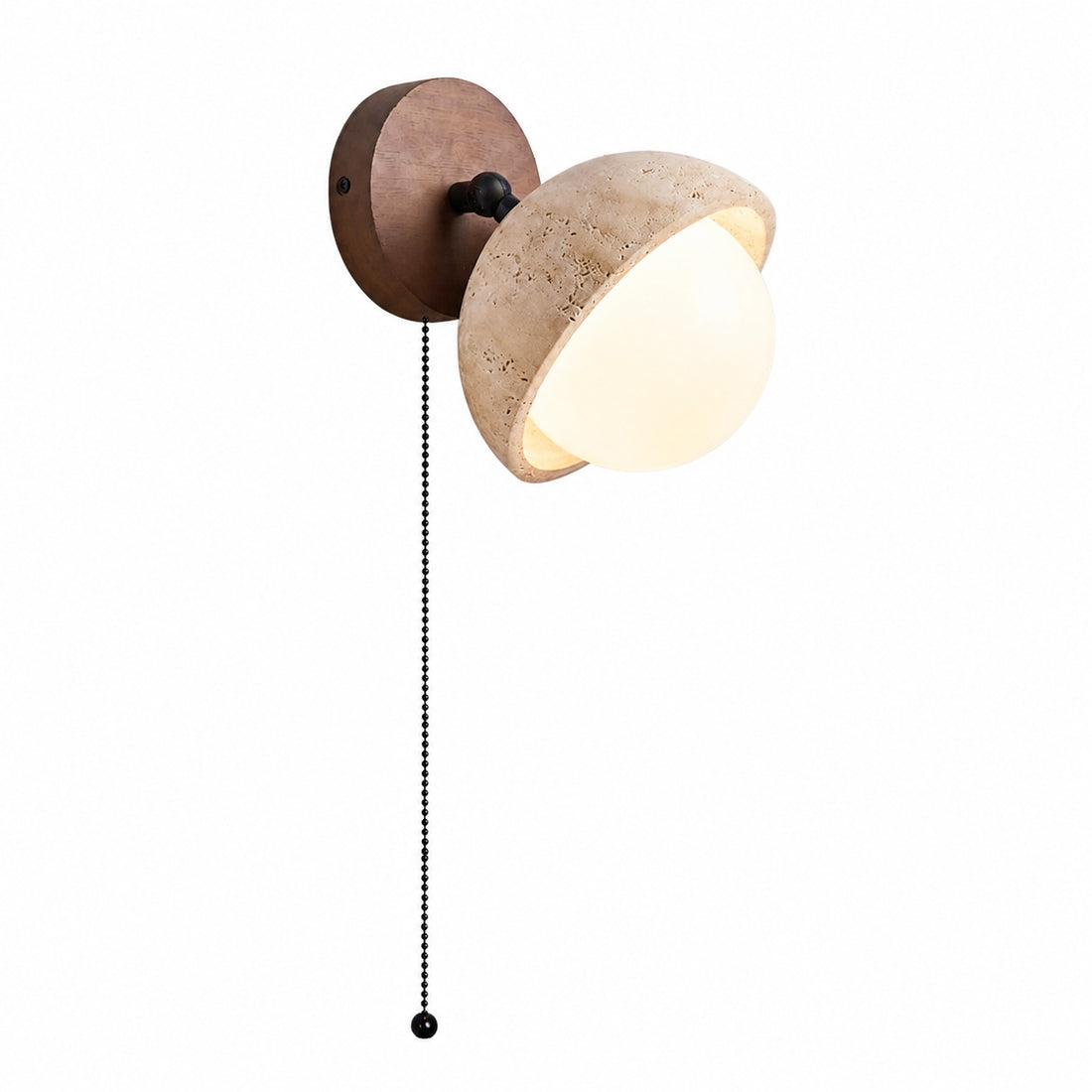 Modern Travertine Wall Lamp – Minimalist Stone Sconce for Bedroom Living Room Hallway