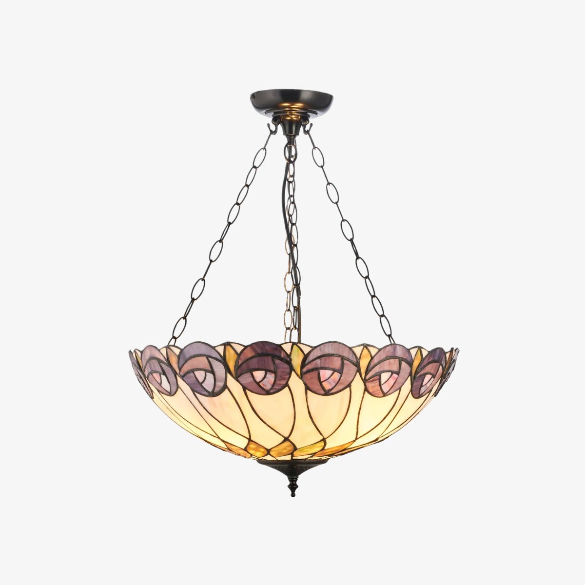 TF Hutchinson Tiffany Pendant Light - Inverted Art Glass Adjustable Pendant Light for Home