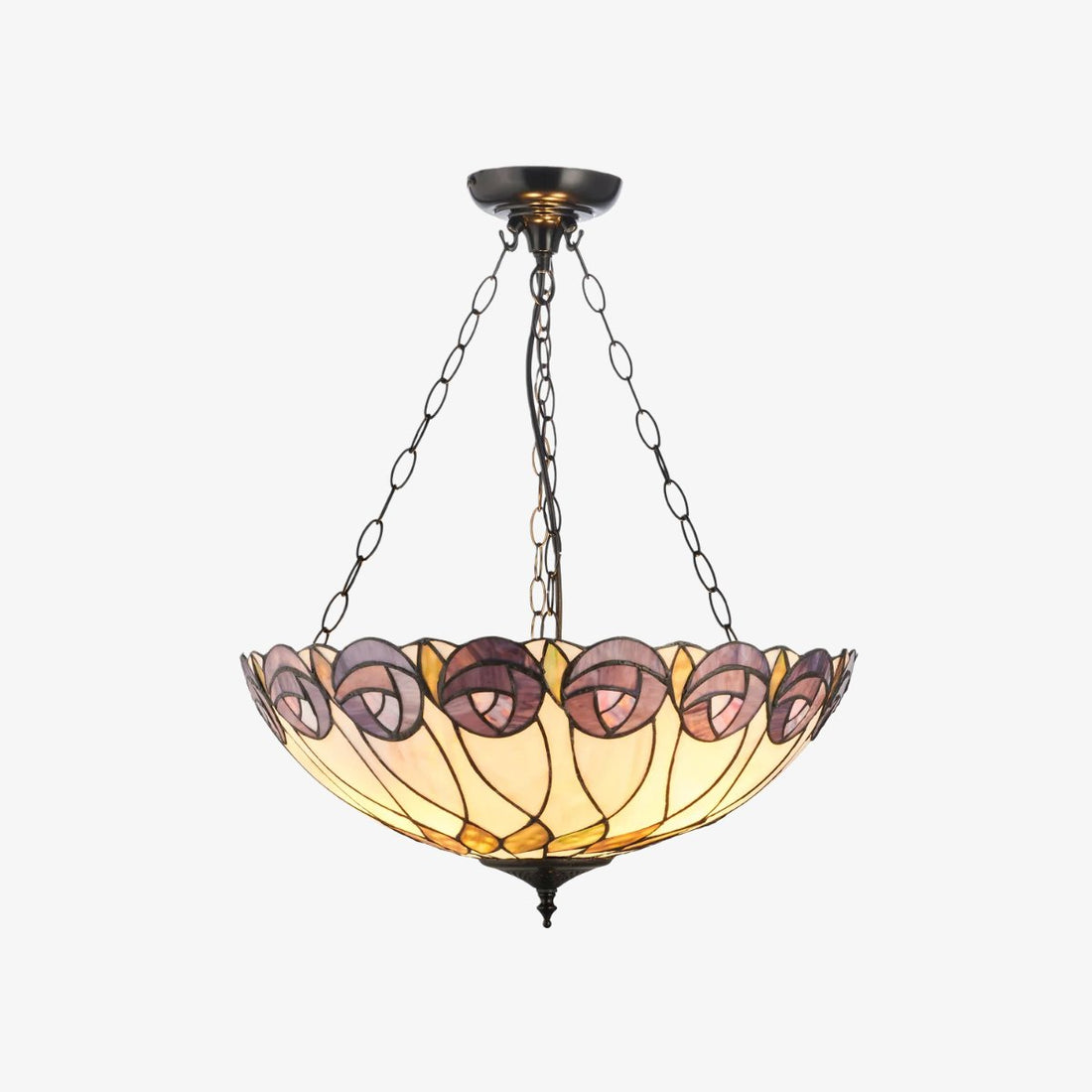 TF Hutchinson Tiffany Pendant Light - Inverted Art Glass Adjustable Pendant Light for Home