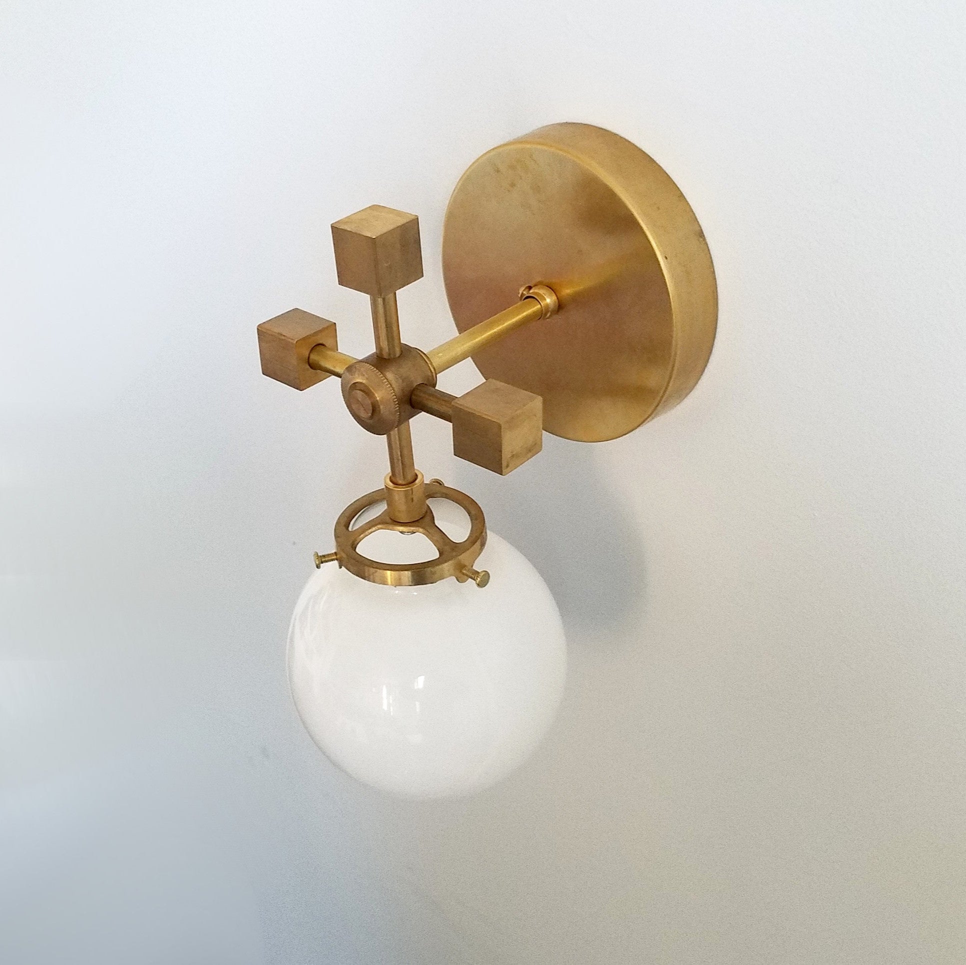 Minimalist Versatile Gold Wall Sconce With White Glass Globe