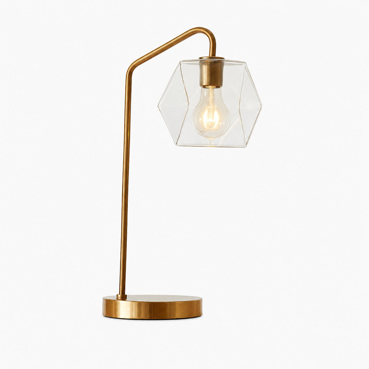 Talvior Luminous Geometric Faceted Glass Table Lamp