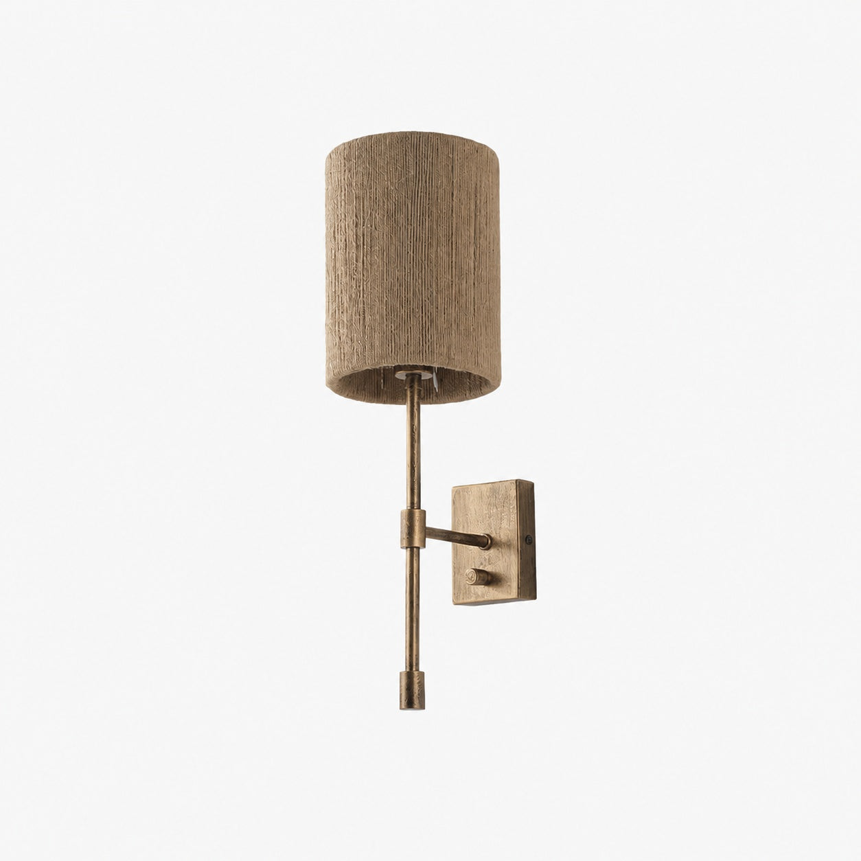 Atticus Fabric Shade Wall Sconce - Modern Brass Wall Light for Bedroom and Hallway