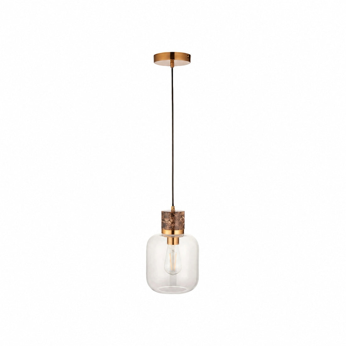 Korlisse Natural Stone and Glass Pendant Light – Stylish Lamp for Lounge or Living Room