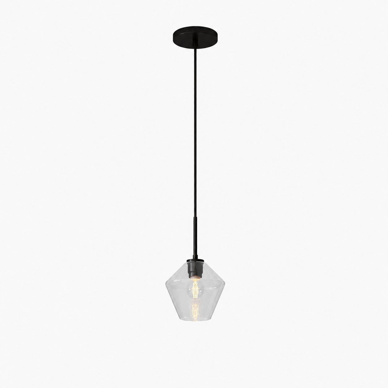 Merin Transparent Glass Sculpture Geometric Chandelier