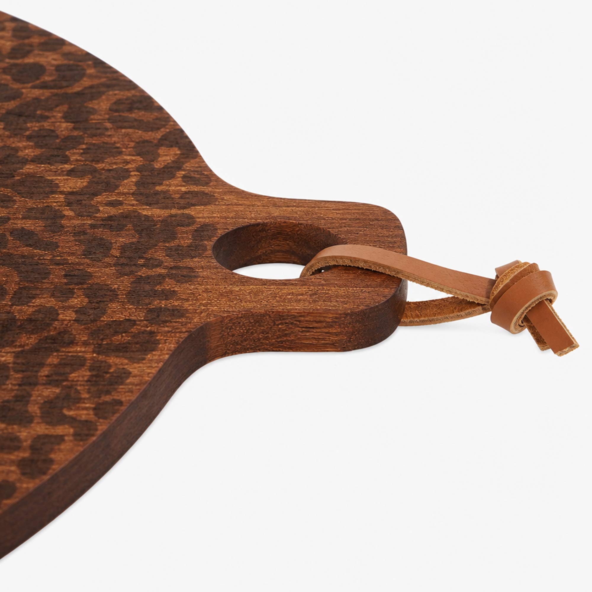 Lepwood Premium Leopard Print Sapele Wood Chopping Serving Board for Table Styling and Entertaining