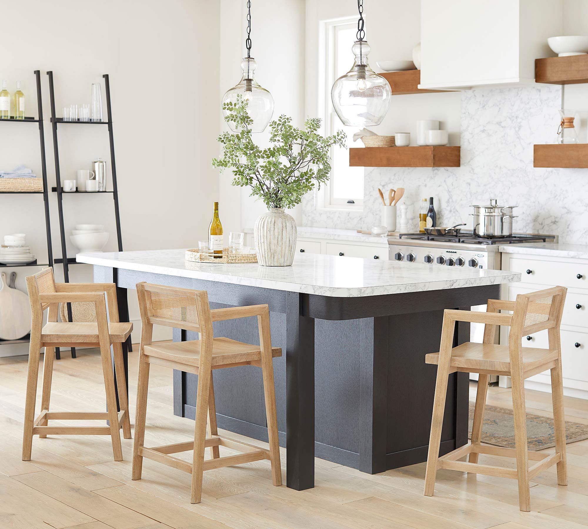 Lawson Warbled Milk Glass Pendant – Modern Elegance for Kitchen Island