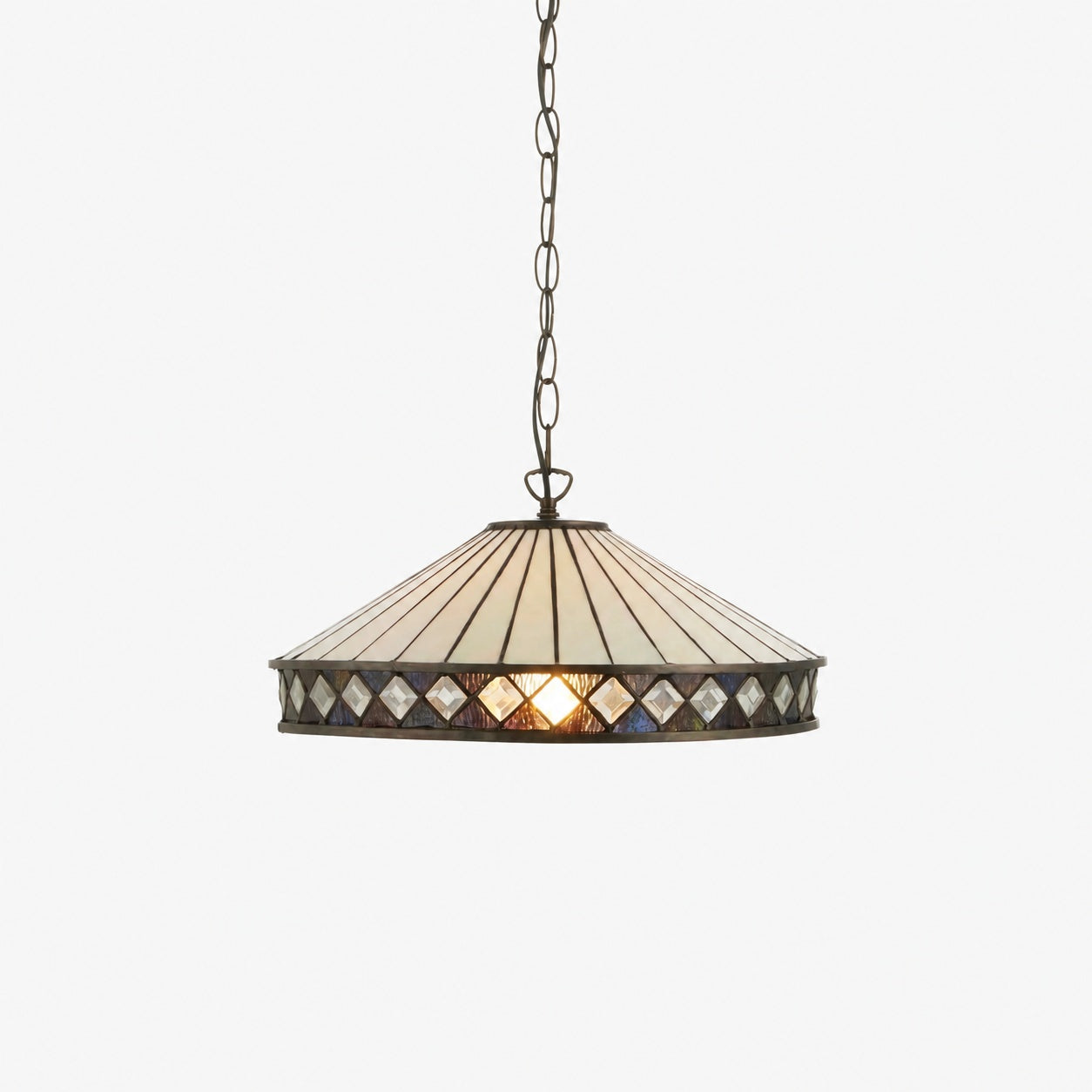 TF Fargo Pendant Light - Tiffany Style Lighting with an Art Deco Shade and Adjustable Chain