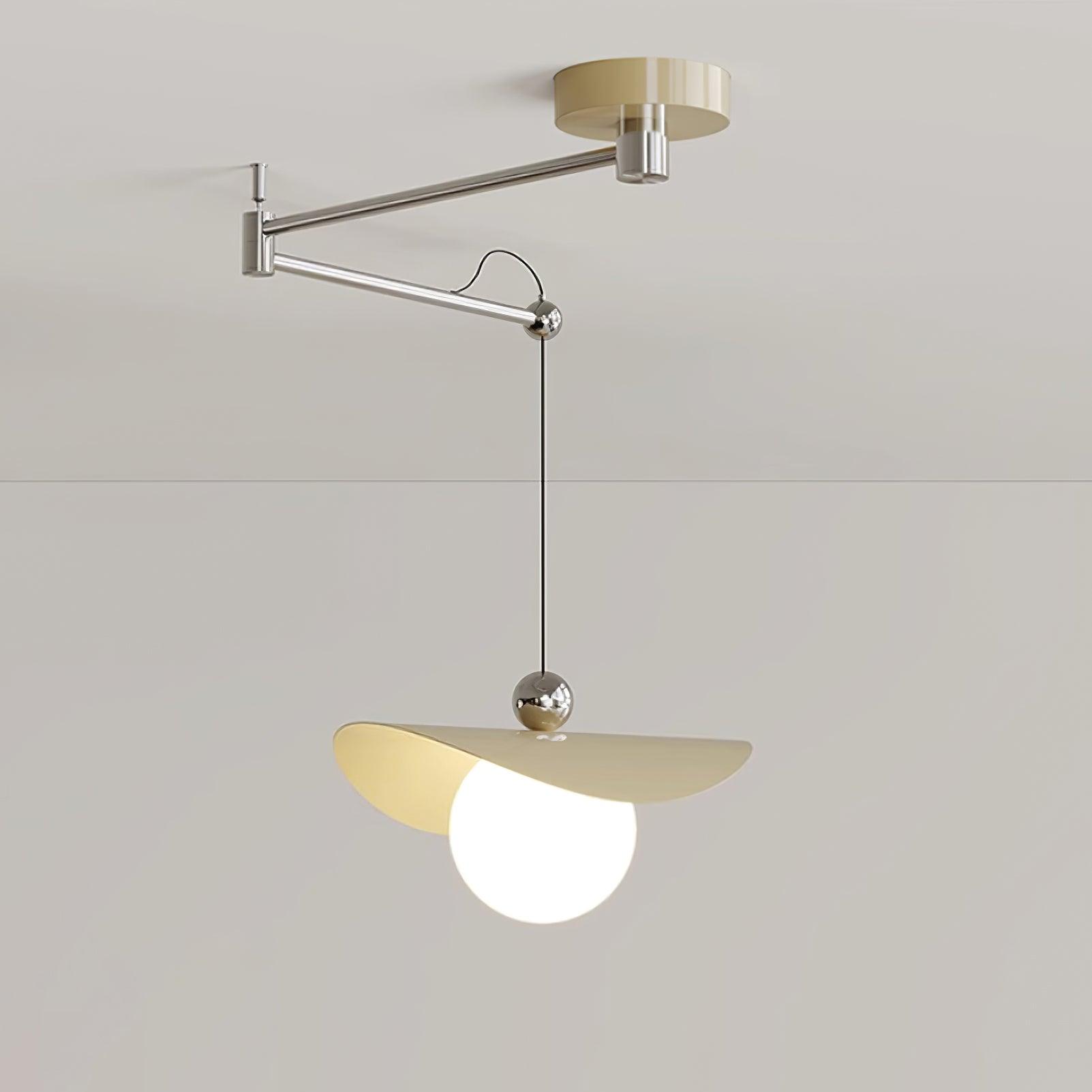 Simple Adjustable Metal Swing Arm Pendant Lamp