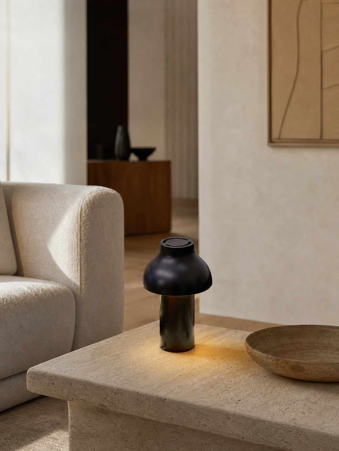 Modern Portable Table Lamp – Minimalist Rechargeable Light for Indoor Outdoor Use