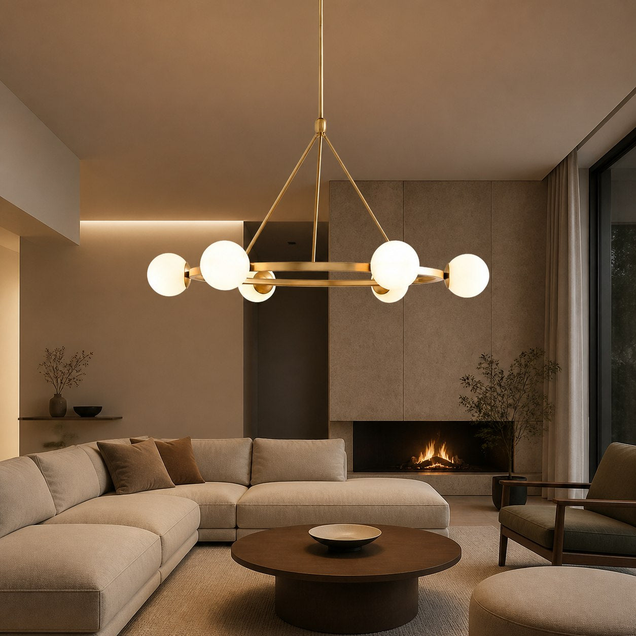 Brelia Round Light Chandelier - Modern Globe Chandelier in Stylish Design
