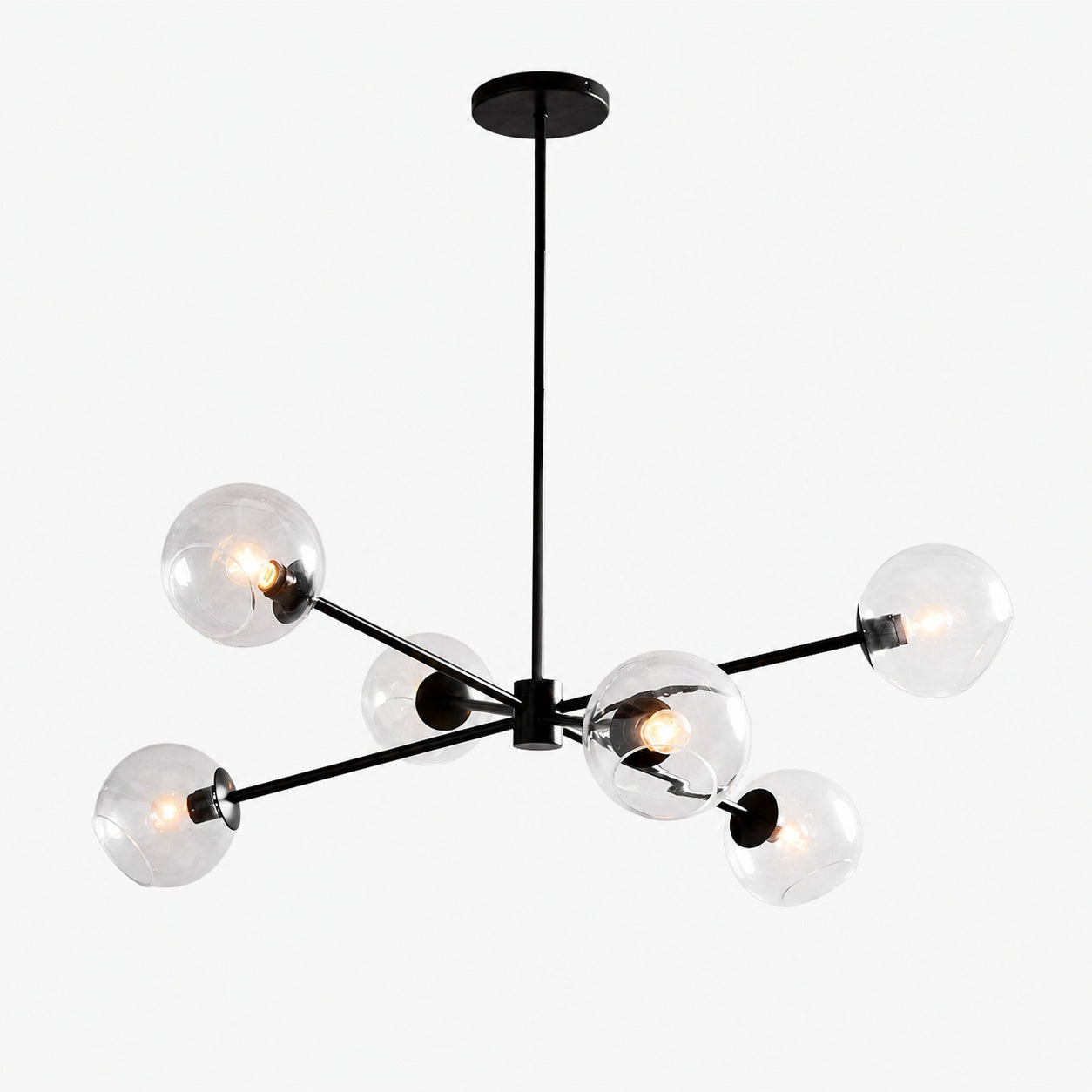 Brina 6-Light Glass Metal Frame Chandelier - Perfect Lighting