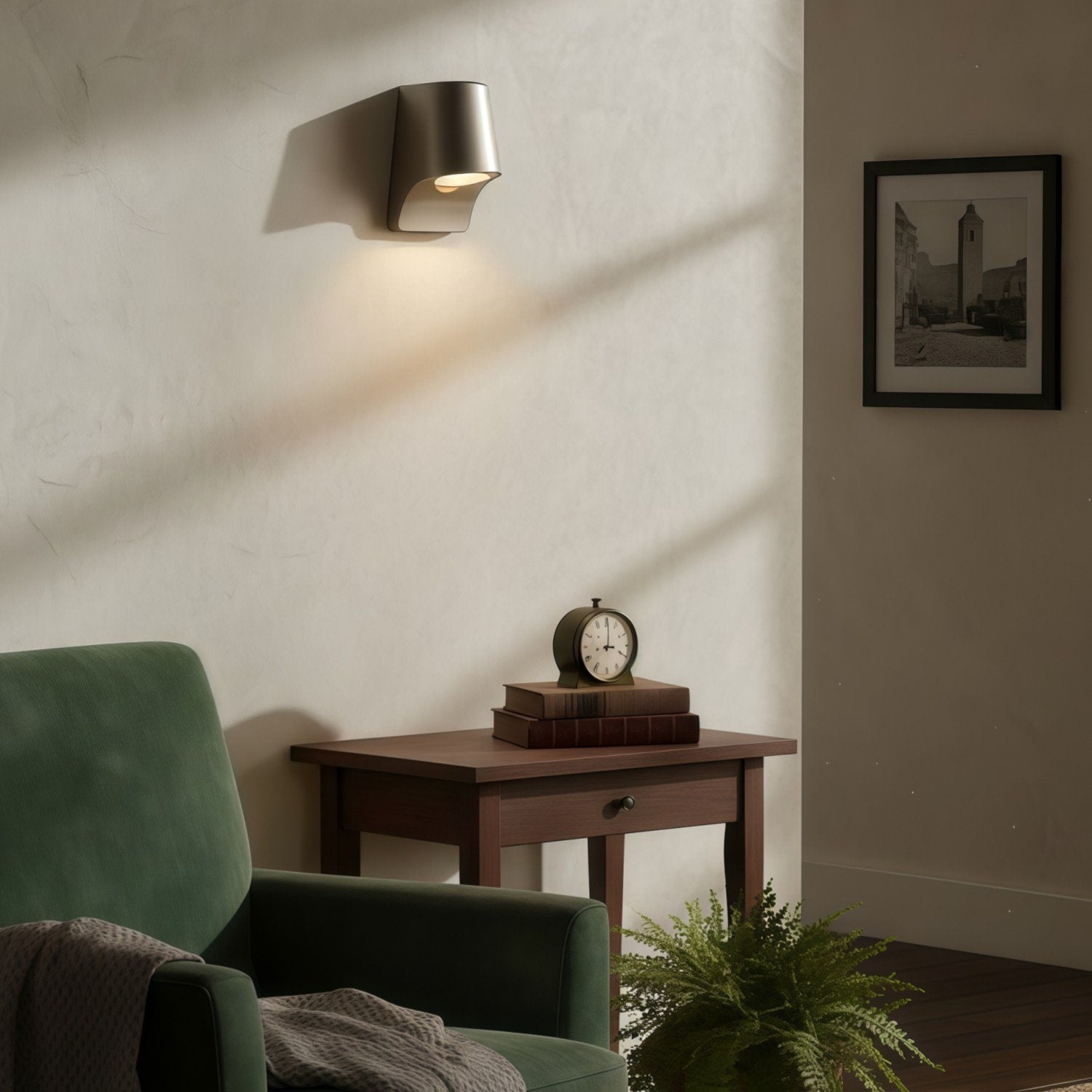 Rivathis Minimalist Metal Pewter Wall Lantern - Stylish Porch Fixture Ideal for Entry or Garden