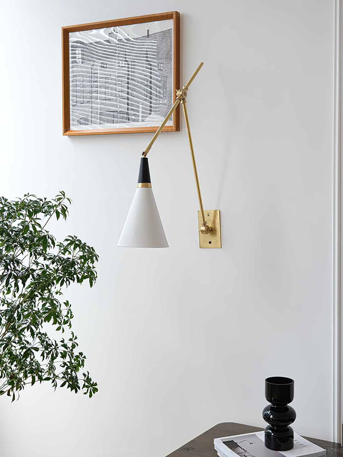 Vintage Metal Adjustable Swing Arm Wall Lamp