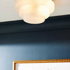 Capigia Glass Metal Flush Mount Ceiling Light - Modern Fixture for Bedroom or Hallway