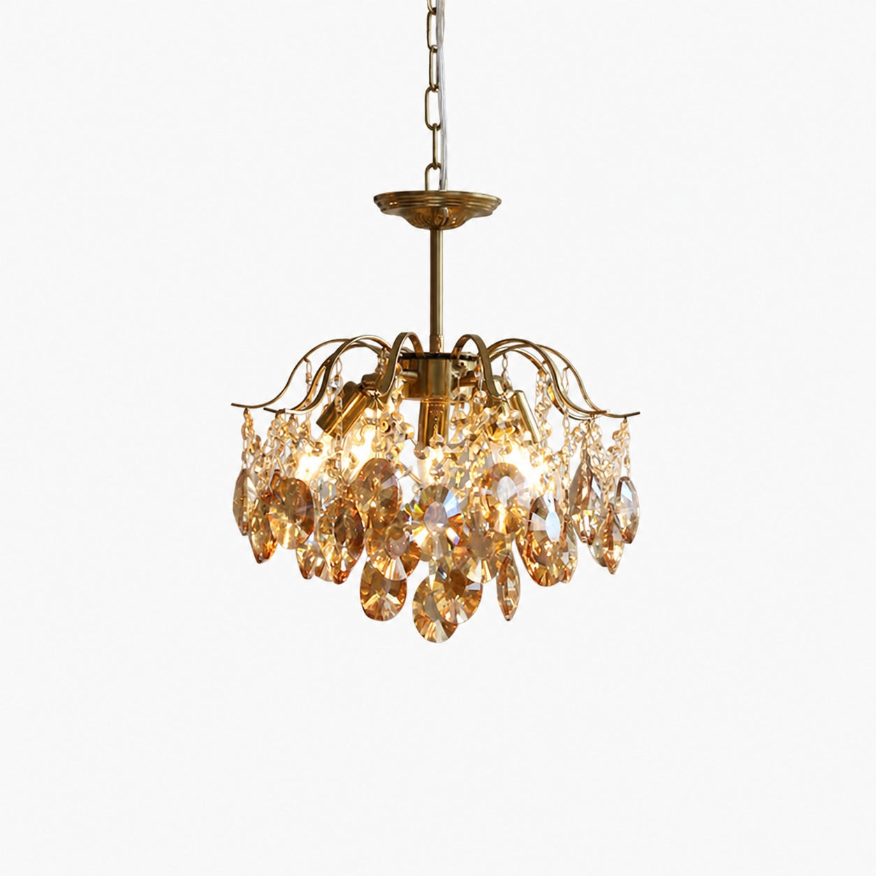 Vintage Sumptuous Teardrop Crystal Chandelier