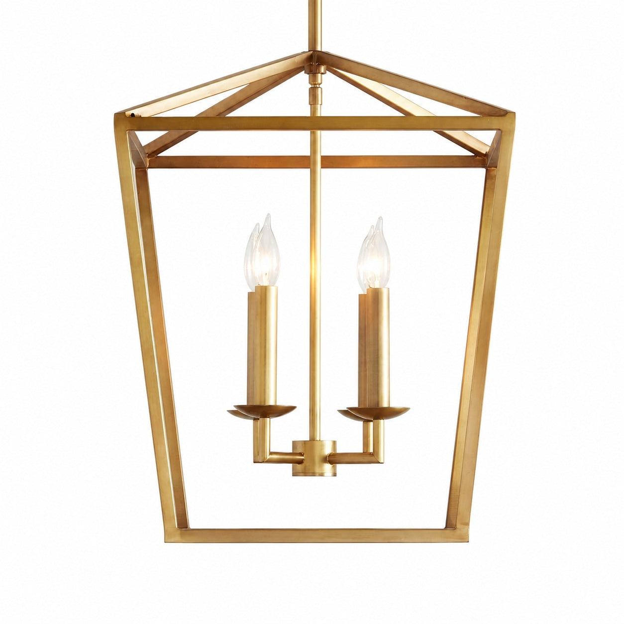 Rowan Bronze and Brass Lantern Pendant Light - Steel Hanging Ceiling Fixture