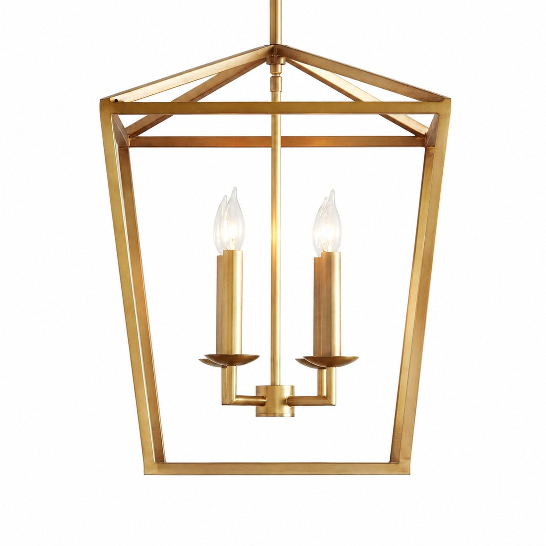 Rowan Bronze and Brass Lantern Pendant Light - Steel Hanging Ceiling Fixture