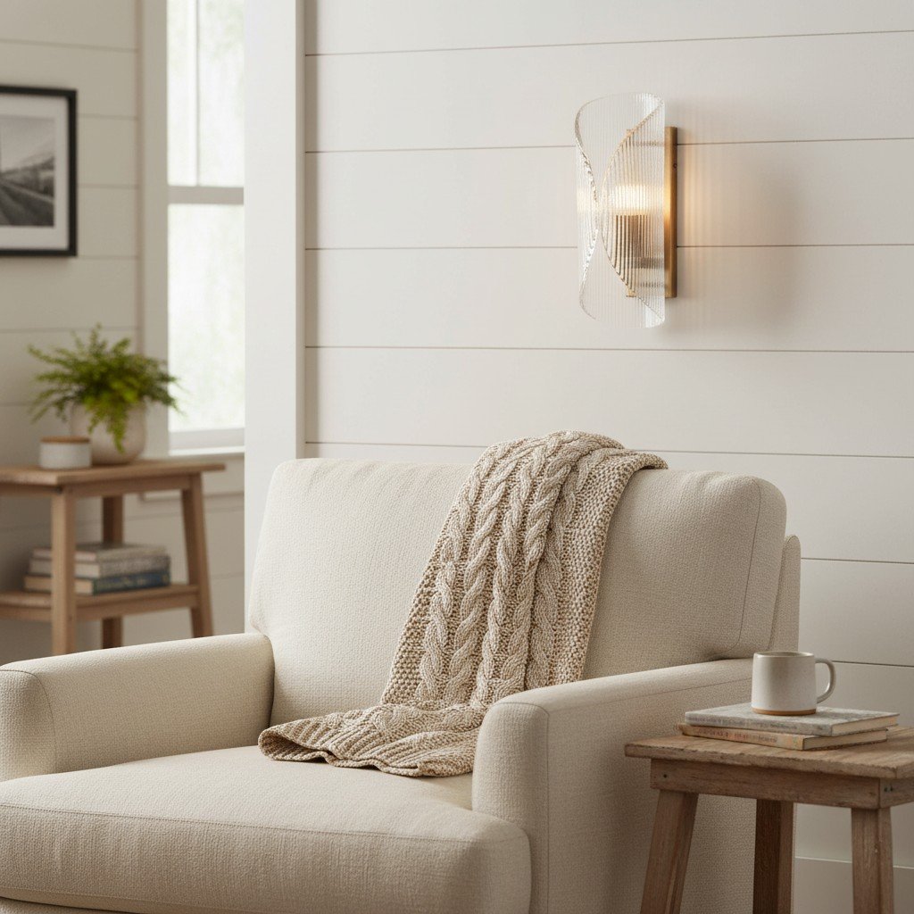 Velora Cylinder Glass Wall Light – Refined Brass Wall Sconce for Entryway or Bedside