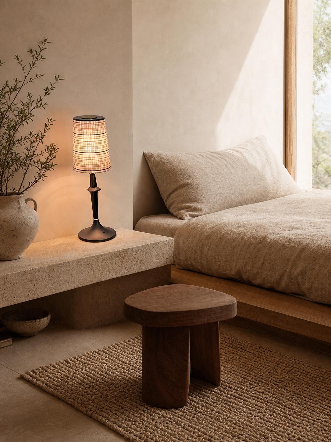 Devon Black Table Lamp (Built-in Battery)