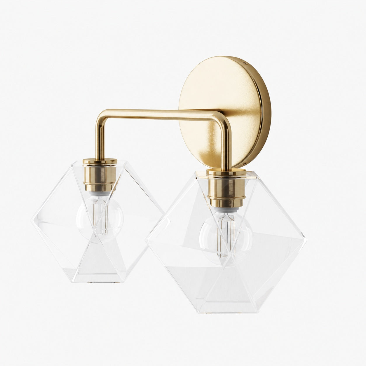 Talvior Geometric Modern Bathroom Sconce - Faceted Shade Light in Luxe Finishes