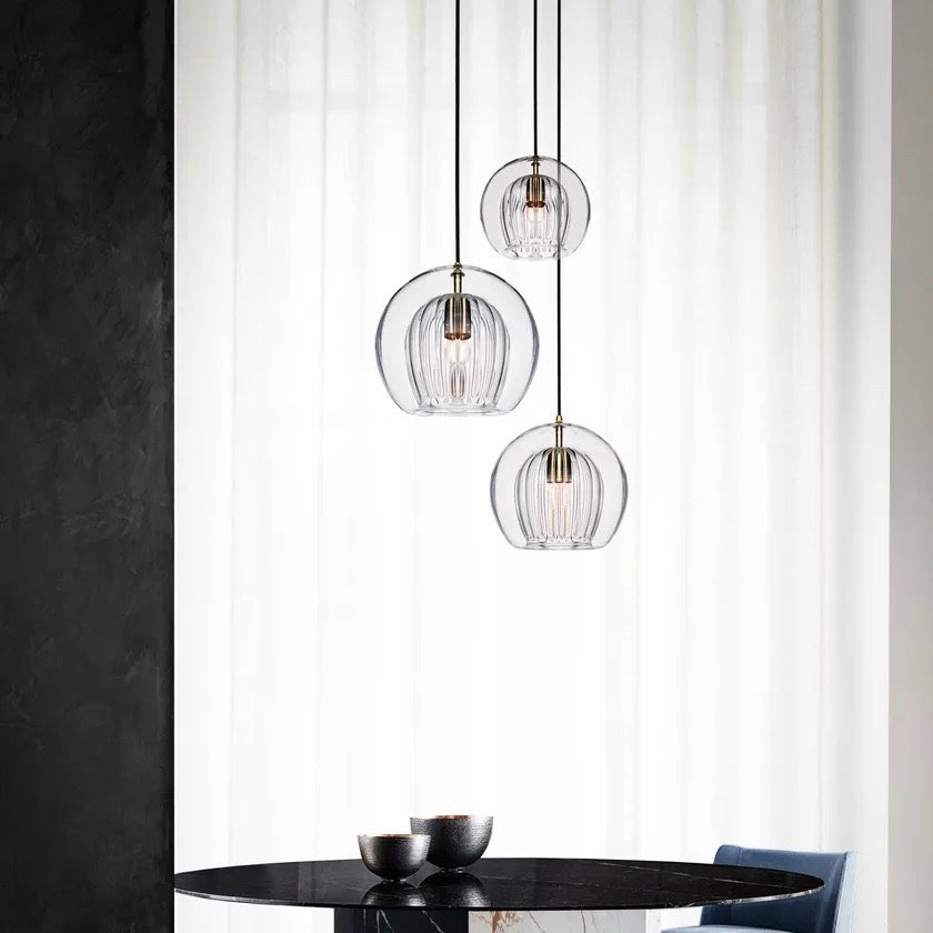 Modern Pleated Glass Pendant Light