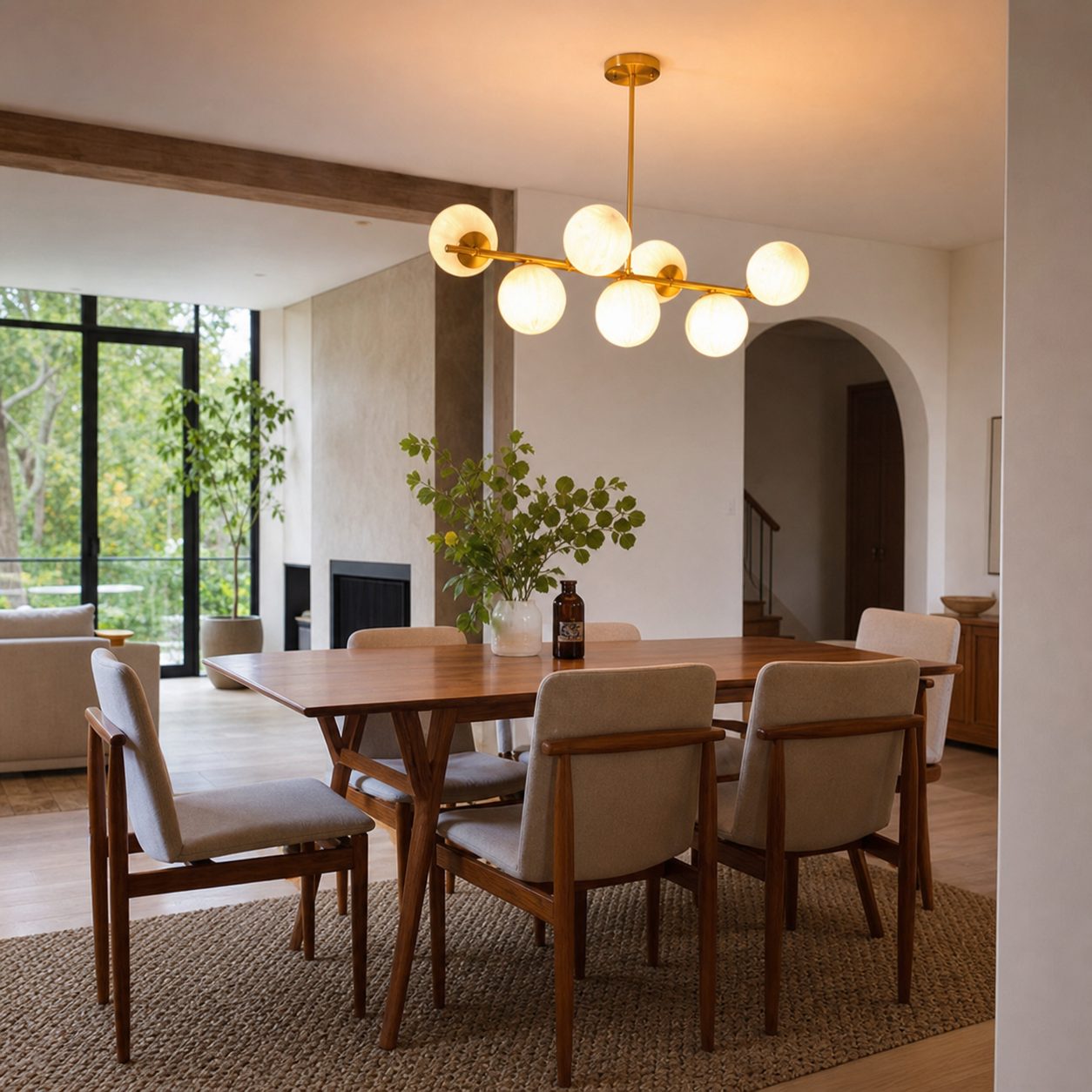 Alessora Brass Milk Glass Chandeliers- Great for Covered Outdoor Areas