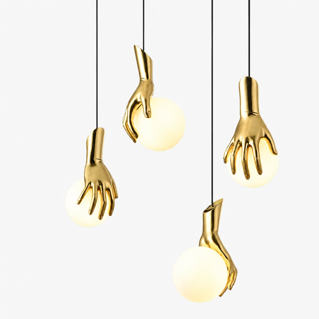Hand Holding Globe Pendant Light