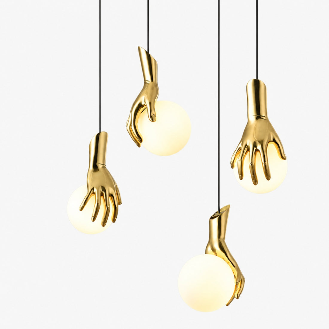 Hand Holding Globe Pendant Light